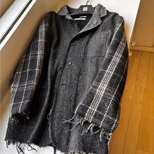 Comme des Garcons Black and Gray Trench Coat